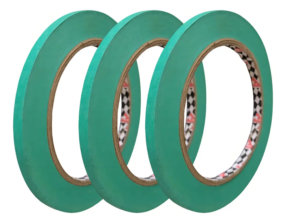 Kit 3 - Fita Crepe Automotiva Verde Filete Adere 525 06mmx50m