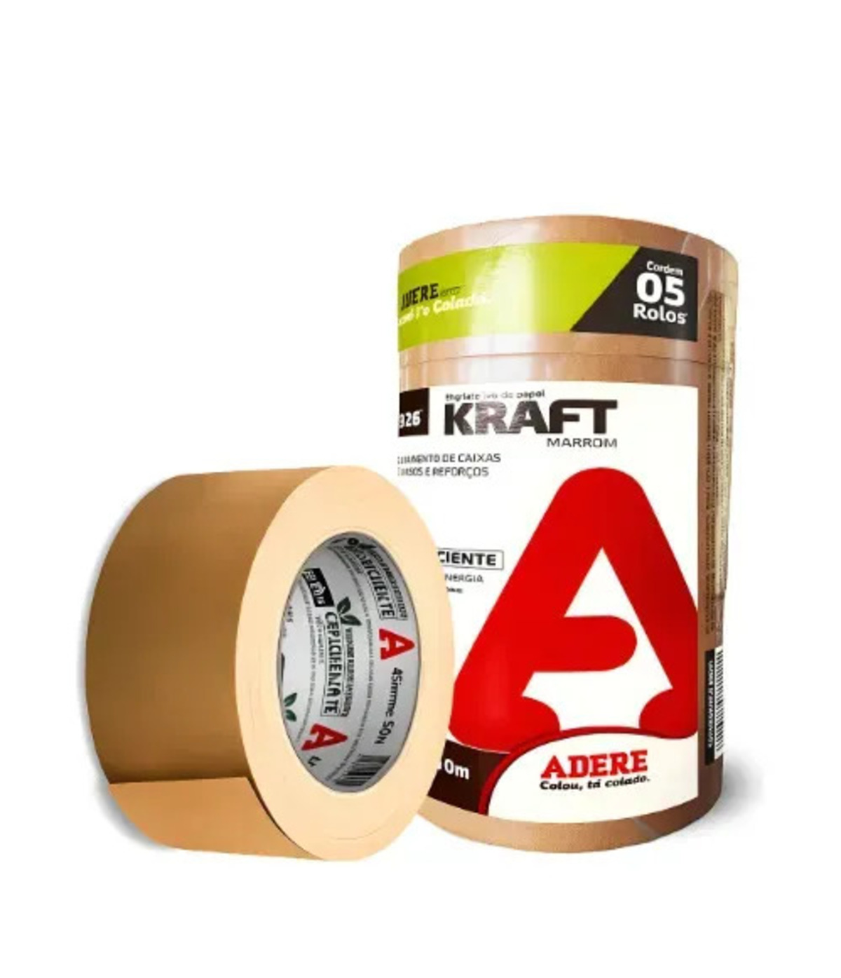 Kit 5 - Fita Papel Kraft Marrom Adere Sck326 45mmx50m